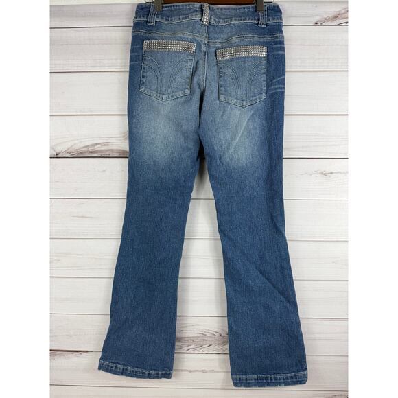 BISOU BISOU JEANS Women's Size‎ 6 Bling Rhinestone Bootcut Jeans - Picture 2 of 9